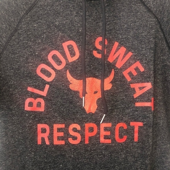 NWT Under Armour Men's Project Rock Respect Short Sleeve Hoodie Sweater size S - Picture 5 of 11